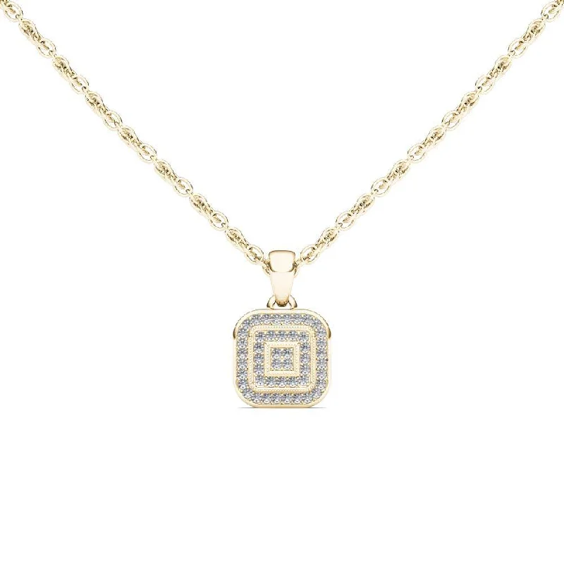 Radiant pearl necklaces-De Couer IGI Certified 10k Yellow Gold 1/10ct TDW Diamond Halo Necklace