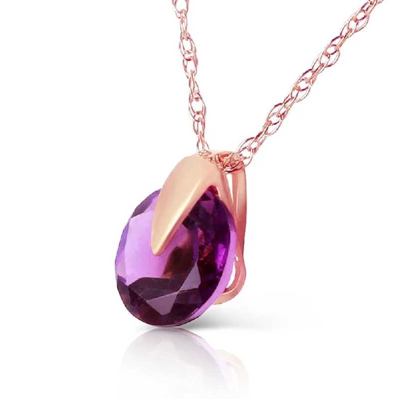 Victorian style necklaces-0.75 CTW 14K Solid Rose Gold Sundisk Amethyst Necklace