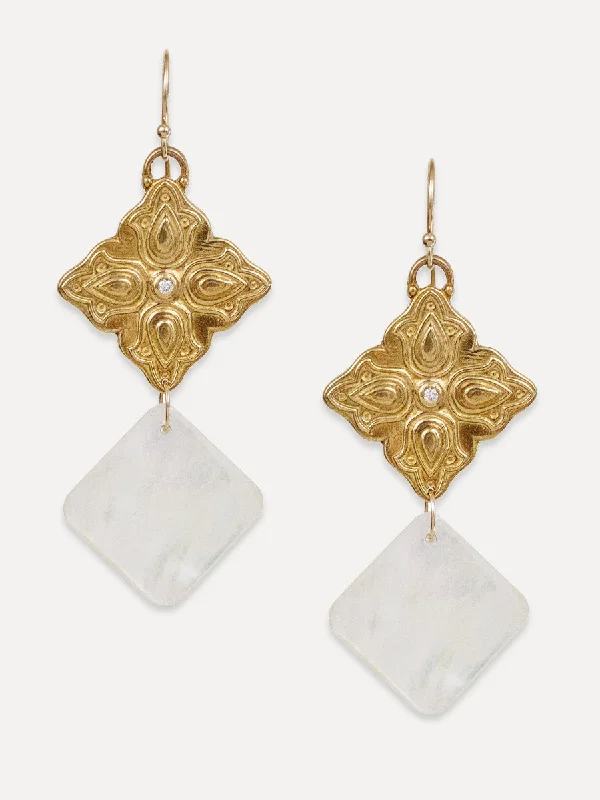 Radiant pearl earrings-Shiva Cushion Earrings