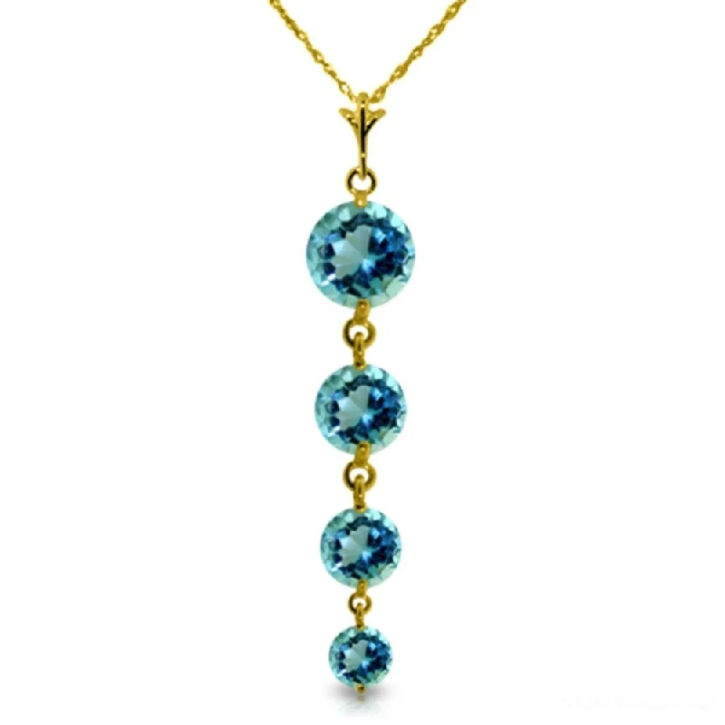 Chic art necklaces-3.9 Carat 14K Gold Happy Dreams Blue Topaz Necklace