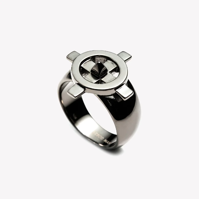 Mystic eye rings-MENS COMPASS RING