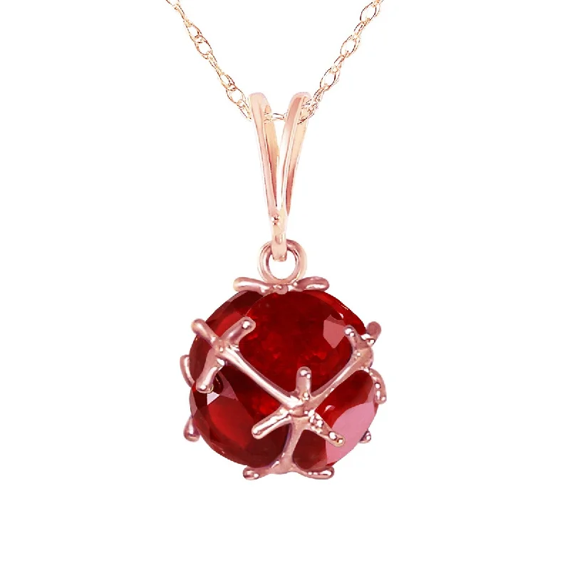 Surf motif necklaces-4.90 Carat 14K Solid Gold Ruby Gemstone Necklace Jewelry Royal