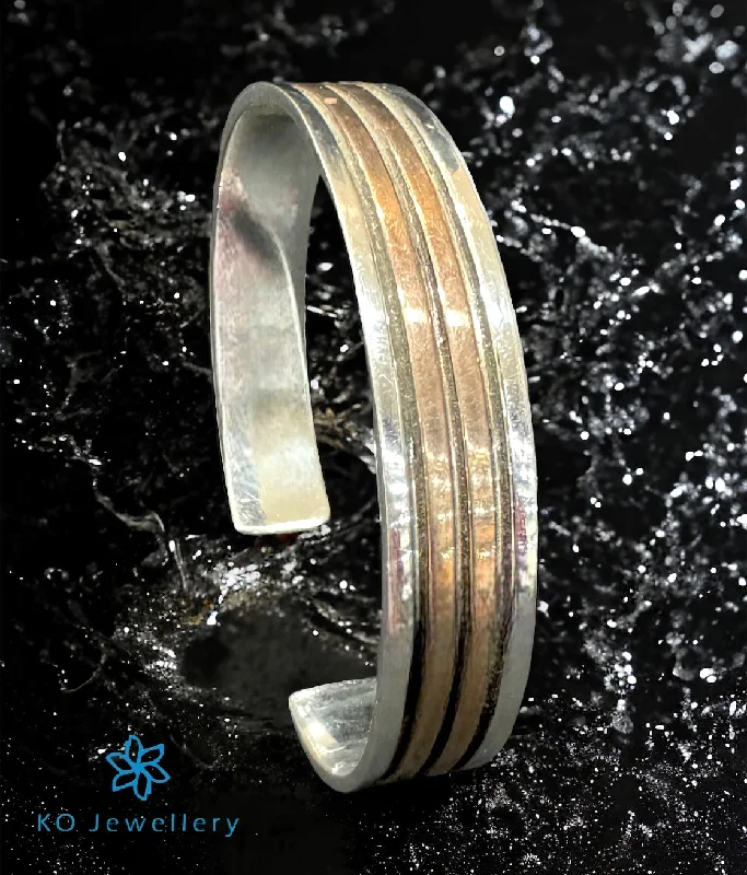 Cosmic glow bangles-The Trident  Silver Open Bracelet