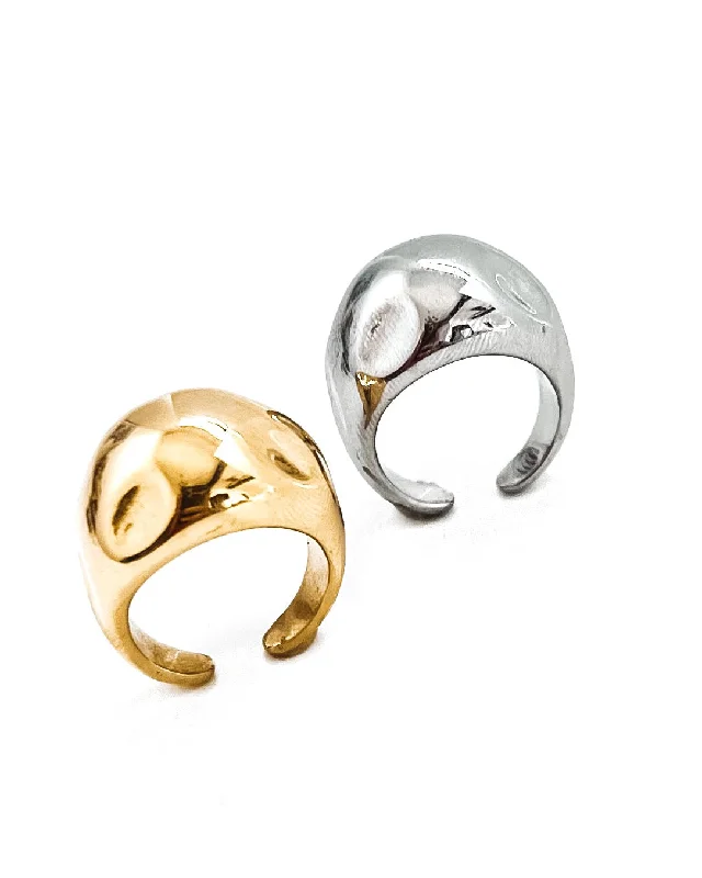 Leaf design rings-Remington Bold Statement Ring Gold and Silver