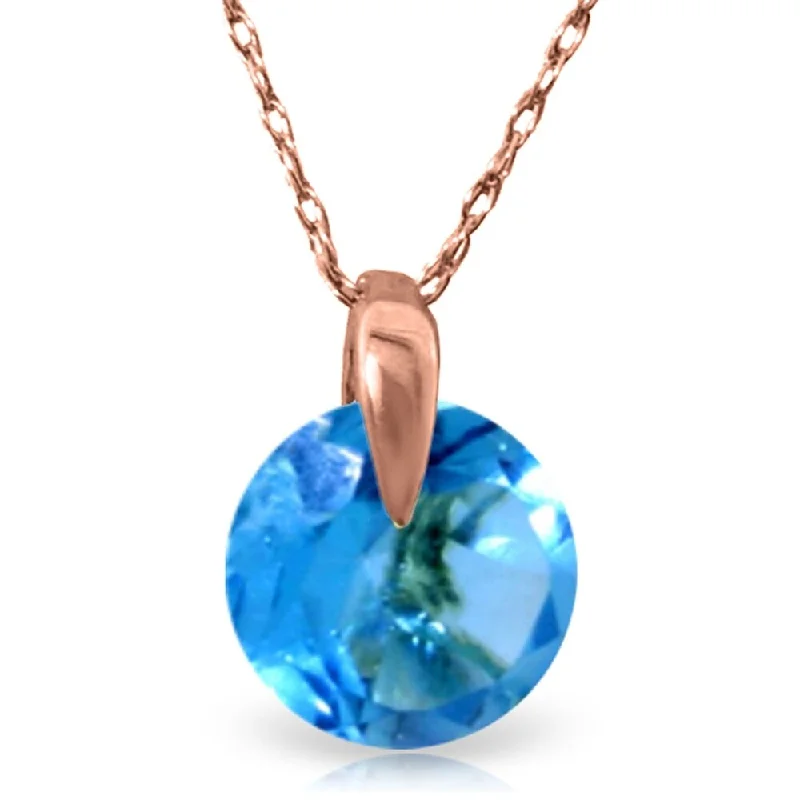 Galaxy charm necklaces-1 Carat 14K Rose Gold Sundisk Blue Topaz Necklace