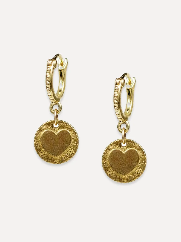 Wide cuff earrings-Cole Heart Hoops "unconditional love"