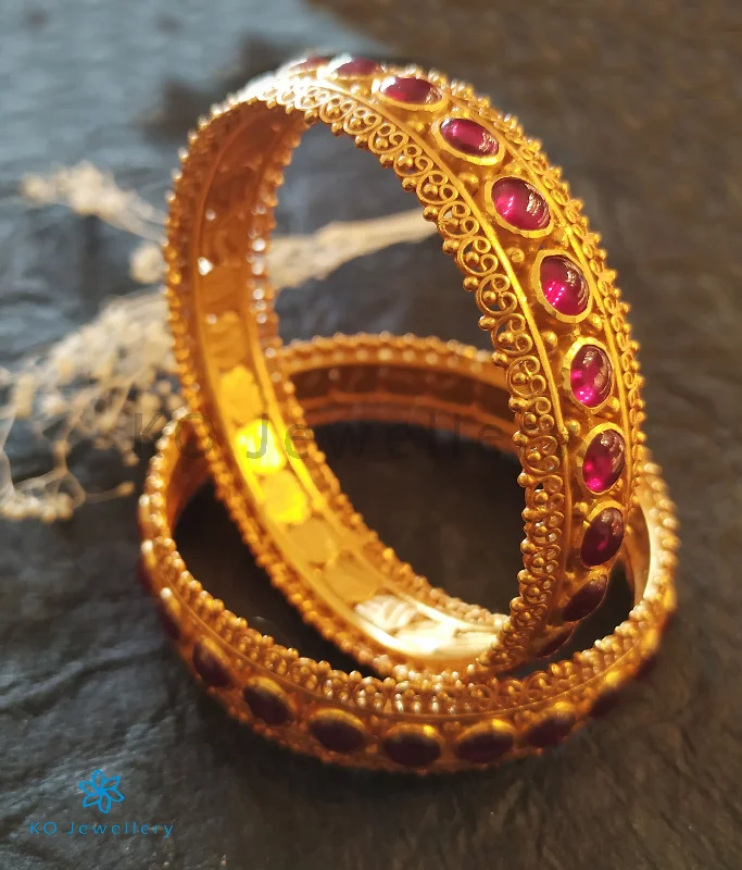 Quartz gem bangles-The Advaya Silver Kemp Bangle(Size 2.2/2.4/2.6/2.8)