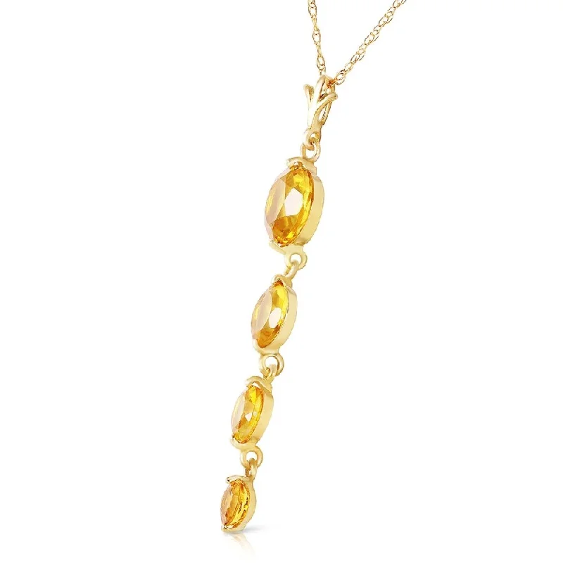 Galaxy charm necklaces-3.9 Carat 14K Solid Gold Sunday Night Citrine Necklace