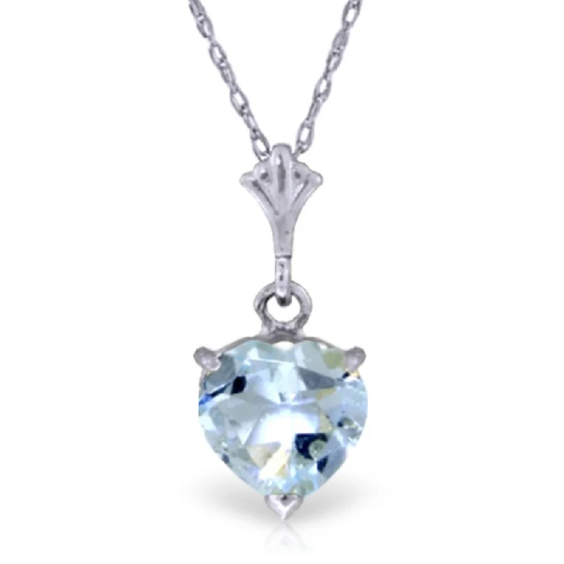 Polished name necklaces-1.15 Carat 14K White Gold Make It Anywhere Aquamarine Necklace