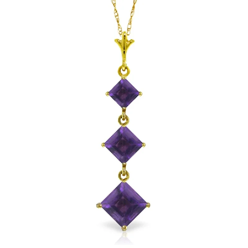 Sleek drop necklaces-2.4 Carat 14K Gold Sentimento Amethyst Necklace