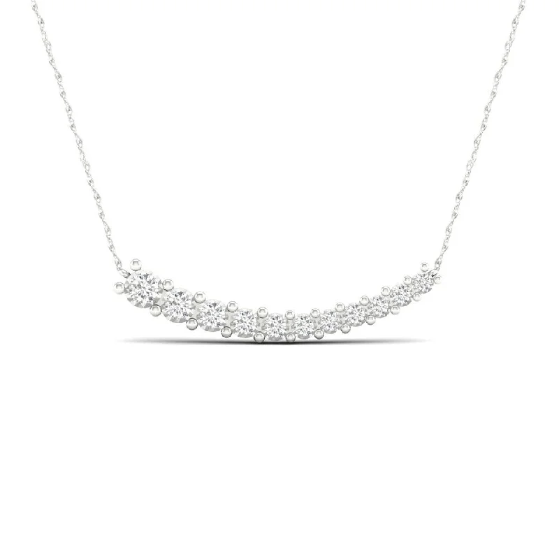 Bead weave necklaces-De Couer 10k Gold 1/4ct TDW Diamond Journey Necklace