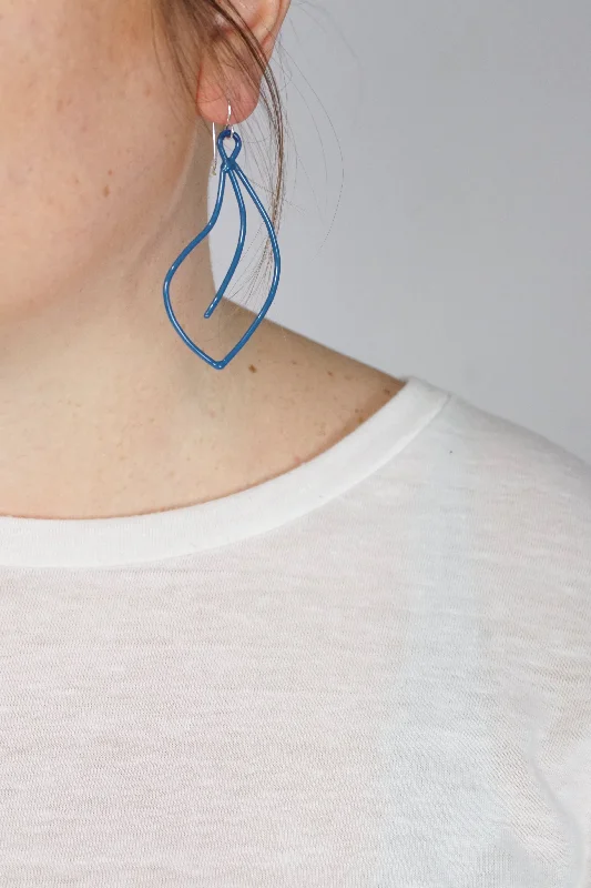 Wide hoop earrings-Flourish Earrings in Azure Blue