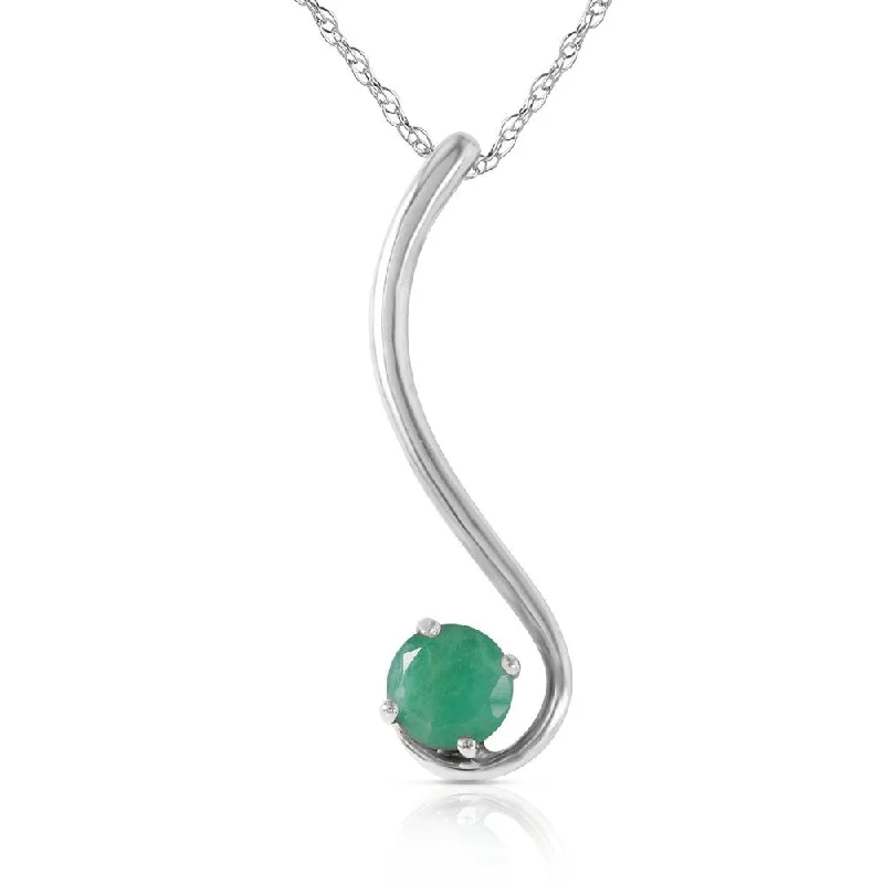 Raised disc necklaces-0.55 Carat 14K White Gold Accentuate The Given Emerald Necklace