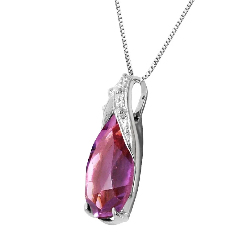 Twine braid necklaces-5 CTW 14K Solid White Gold Evening Wind Amethyst Necklace