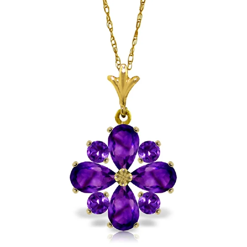 Stellar star necklaces-2.43 Carat 14K Gold Testimony of Love Amethyst Necklace