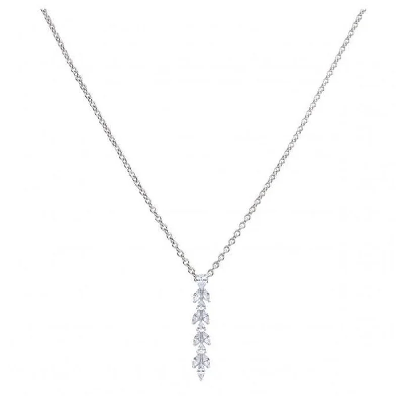 Dainty diamond engagement rings-Silver Vine Drop Pendant