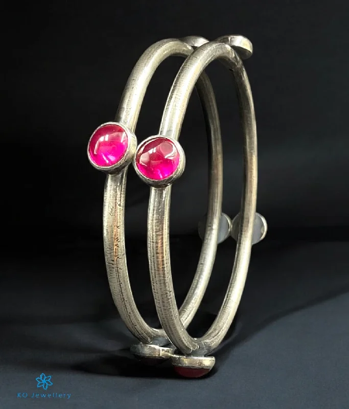 Carved charm bangles-The Kaya Silver Bangle (Size /2.2/2.4/2.6/2.8)