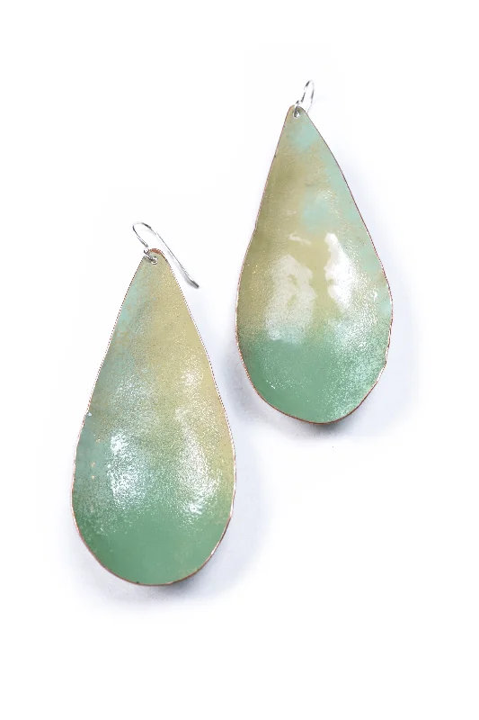 Polished disc earrings-Large Chroma Earrings in Soft Mint and Pale Green