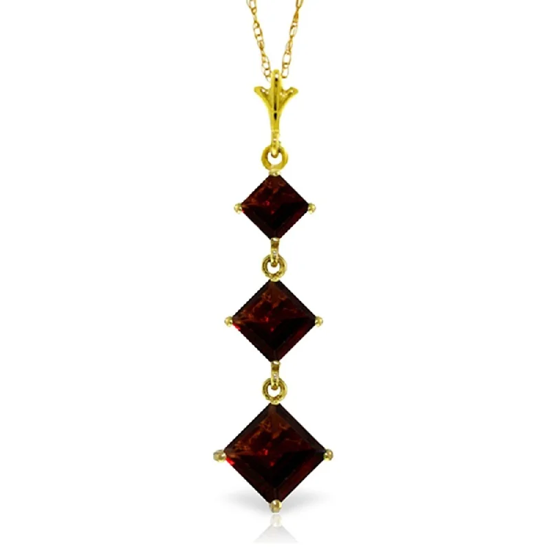 Sleek drop necklaces-2.4 Carat 14K Gold Marvel Garnet Necklace