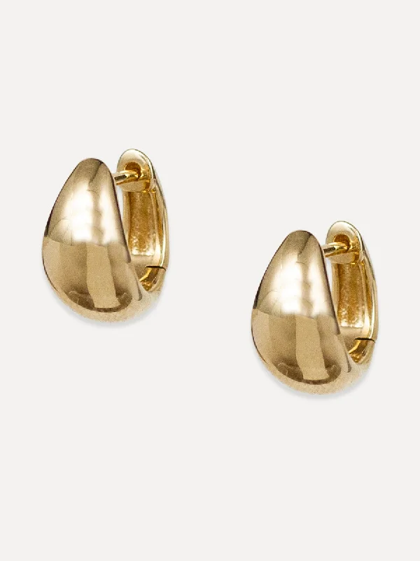 Silk fringe earrings-14K Tapered Dome Huggies