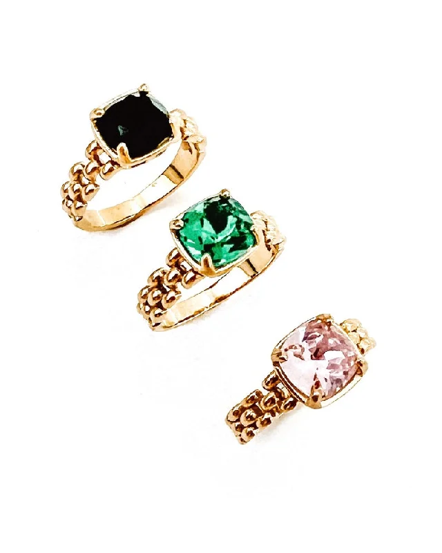 Joy charm rings-Rogan Stone Ring || Choose Color