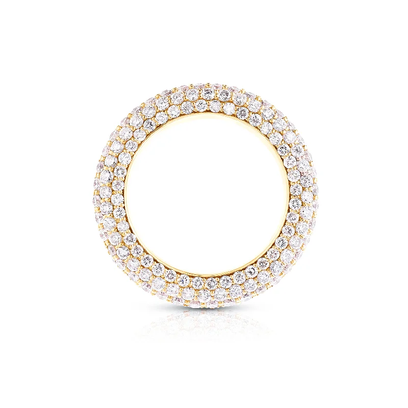 High gloss rings-Pave Bombe Ring