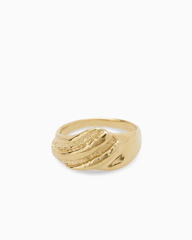 Thin frame rings-Shore Signet Ring | Solid Gold