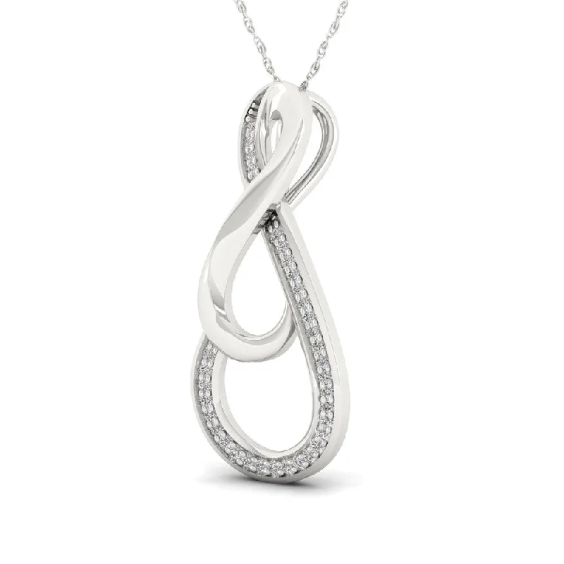 Floating stone necklaces-Sterling Silver 1/10ct TDW Infinity Necklace