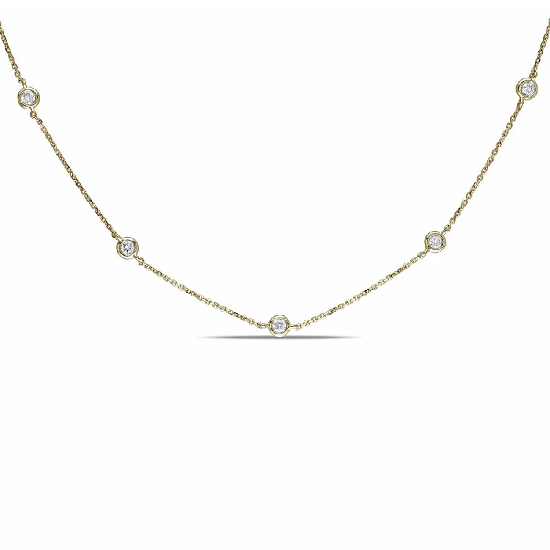 Radiant charm necklaces-Miadora Signature Collection 14k Yellow Gold 3/4ct TDW Necklace