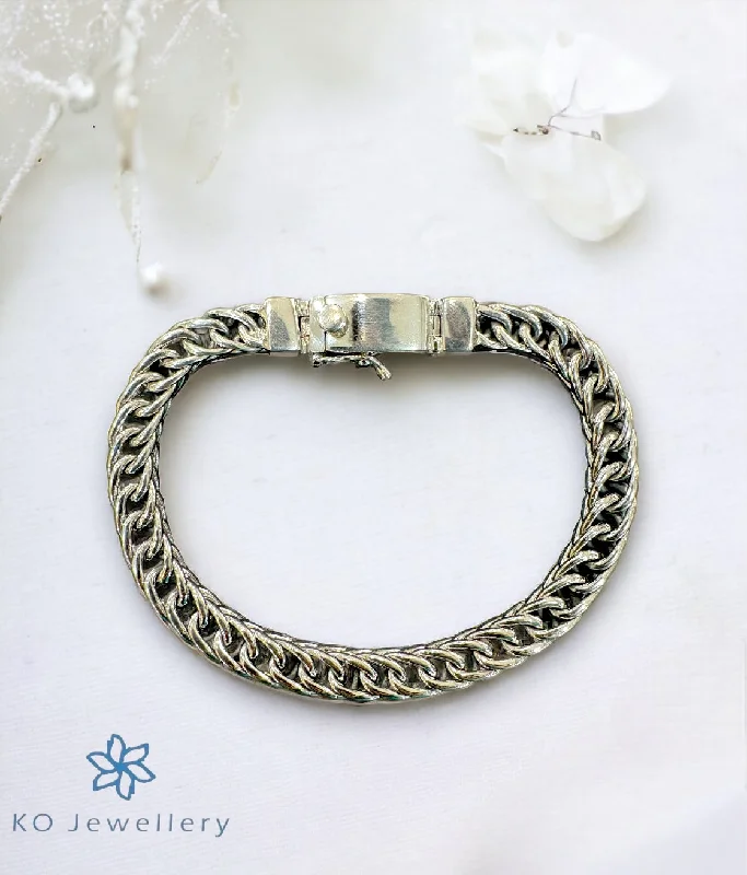 Sleek link bangles-The Gideon Links Silver Bracelet