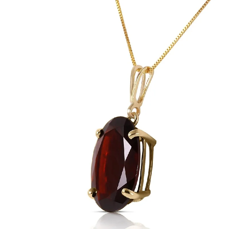 Fine bead necklaces-6 Carat 14K Solid Gold Necklace Oval Garnet