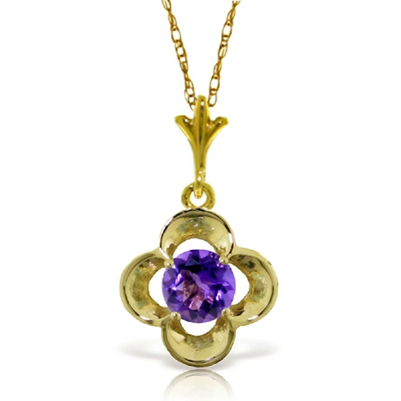 Stellar charm necklaces-0.55 Carat 14K Gold Chic Girl Amethyst Necklace