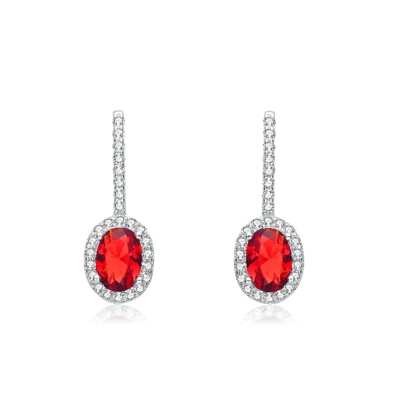 Lunar glow earrings-Charlotte Red Drop Earrings