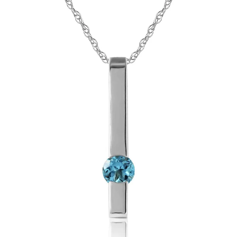 Bold druzy necklaces-0.25 Carat 14K White Gold Mysterious Ways Blue Topaz Necklace