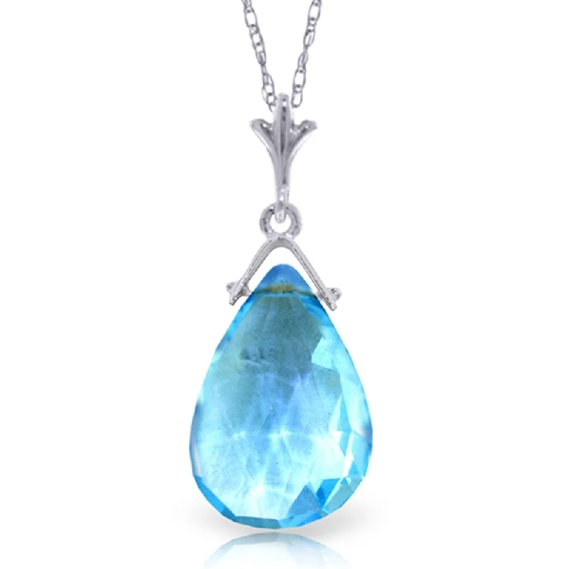 Worn charm necklaces-5.1 Carat 14K White Gold Sea Fragrance Blue Topaz Necklace