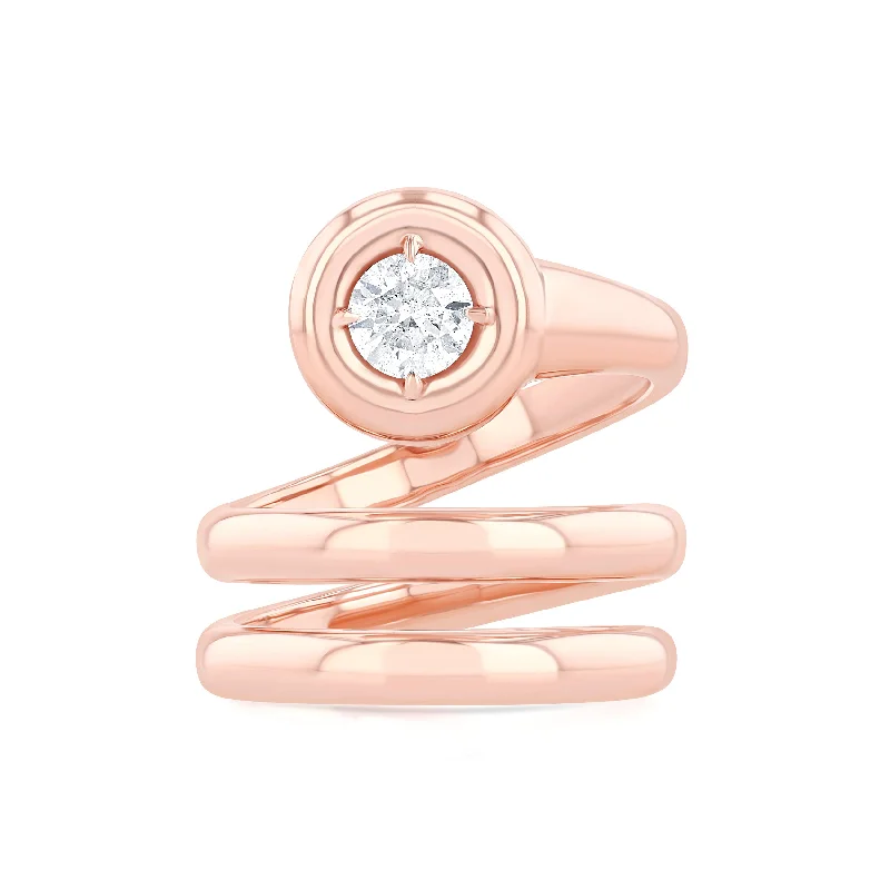 Pink gem rings-Orb Coil Ring