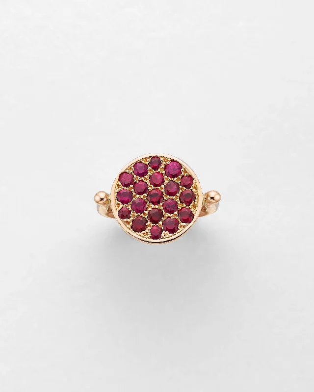 Victorian style rings-Ruby Red Cluster Ring