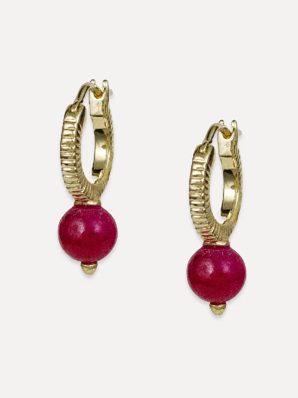 Tide motif earrings-Pluto Hoops